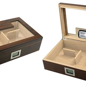 Humidor noce-vetro c.divisori magnetici
